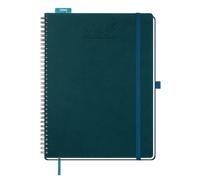 BEZEND Agenda 2026 2027 A4 Semainier Spirale 28 x 22 cm 18 Mois De Juil. 2026 à Déc. 2027, Agenda Scolaire avec Porte-Stylo Autocollant, Règle Signet, Couverture Souple en Cuir PU, Vert foncé