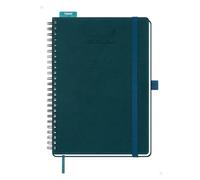 BEZEND Agenda 2026 2027 A5 Semainier Spirale 21 x 15,5 cm 18 Mois De Juil. 2026 à Déc. 2027, Agenda Scolaire avec Porte-Stylo Autocollant, Règle Signet, Couverture Souple en Cuir PU, Vert foncé