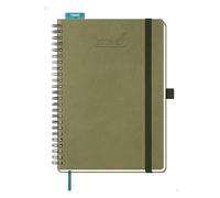 BEZEND Agenda 2026 2027 A5 Semainier Spirale 21 x 15,5 cm 18 Mois De Juil. 2026 à Déc. 2027, Agenda Scolaire avec Porte-Stylo Autocollant, Règle Signet, Couverture Souple en Cuir PU, Kiwi