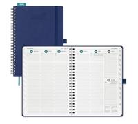 BEZEND Agenda scolaire 2026-2027 hebdomadaire et mensuel (spirale de 15,2 x 21,6 cm) avec onglets (26 juillet et 27 décembre) avec onglets horaires, papier épais, poche de rangement, couverture souple
