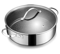 BEZIA Sauteuse 28cm induction, acier inoxydable revêtu, couvercle 5,1l