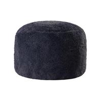 BFLCWSTD Housse Pouf Housse de Pouf en Fausse Fourrure géante sans Rembourrage à l'intérieur(Dark Grey,120x65cm-cover)
