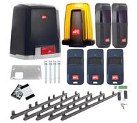 BFT Deimos-Ultra-Kit A600 - Actionneur de portail coulissant - Ouverture automatique de portail - Pour max. 600 kg et 12 m - Avec 3 télécommandes, crémaillère de 5 m - Éclairage d'alarme - Barrière