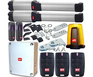 BFT Phobos BT A40 Kit d'automatisation pour portes battantes à double vantail automatique, ouvre-porte automatique max. 8m ou 1000kg par vantail avec 3 télécommandes