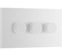 BG Electrical 983 Variateur d'intensité Mural Intelligent Triple 2 Voies Bord carré Nexus 900 Series Blanc moulé 200 W