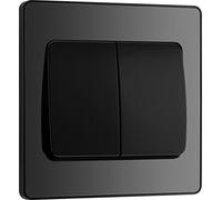 BG Electrical Evolve Interrupteur double 20 A 2 voies à bascule Noir chromé