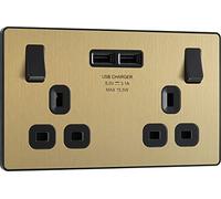 BG Electrical Evolve Prise de courant à interrupteur unique + 2 ports de charge USB