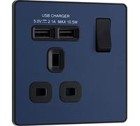BG Electrical Evolve Prise de courant à interrupteur unique + 2 ports de charge USB