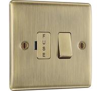 BG Electrical Interrupteur à fusible commuté NBS50 de couleur noire métallique Laiton aspect ancien
