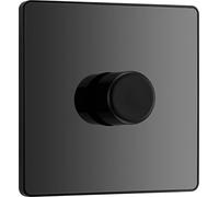 BG Electrical Interrupteur à gradateur unique Evolve, activation/désactivation bidirectionnelle, 200 W, chrome noir