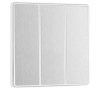BG Electrical PCDBS43EW Interrupteur Mural Triple 2 Voies à Bascule Bord à Bord Aspect sans vis Bords arrondis Evolve Acier brossé 20 A 16 AX