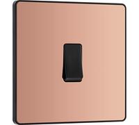 BG Electrical PCDCP13B Interrupteur mural intermédiaire simple sans vis avec bords arrondis Cuivre poli 20 A 16 AX