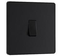 BG Electrical PCDMB13B Interrupteur mural intermédiaire simple sans vis avec bords arrondis Noir mat 20 A 16 AX