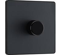 BG Electrical PCDMG81B Variateur d'intensité intelligent à paroi unique, 2 voies, plaque avant sans vis, gris mat, 200 W