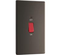 BG Electrical Unité de commande de cuisinière à double pôle, avec indicateur de puissance, 45 A, nickel noir