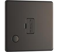 BG Electrical Unité de connexion à plaque plate sans vis avec sortie de câble Nickel noir 13 A