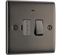 BG Electrical Unité de raccordement à fusible avec indicateur d'alimentation Nickel Noir 13 A
