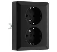 BG Oxford Prise murale double Schuko sans cadre 16 A Noir