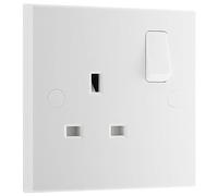 BG Prise électrique à commutation unique Blanc, blanc, 921-0J