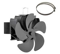 BG602 Lot de 5 ventilateurs de poêle sur cheminée pour bûches de bois pour brûleur silencieux et grand ventilateur alimenté par la chaleur