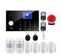 BGAZA Système D'alarme Intelligent, Filaire Et sans Fil, for La Sécurité De La Maison, Tuya, GSM, Interphone, Télécommande, Kit De Capteurs De Sirène À Numérotation Automatique(W7B4)