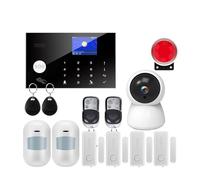 BGAZA Système d'alarme Intelligent, Filaire et sans Fil, for la sécurité de la Maison, Tuya, GSM, interphone, télécommande, Kit de capteurs de sirène à numérotation Automatique(W7B1)