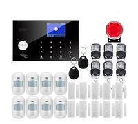 BGAZA Système D'alarme Intelligent, Filaire Et sans Fil, for La Sécurité De La Maison, Tuya, GSM, Interphone, Télécommande, Kit De Capteurs De Sirène À Numérotation Automatique(W7B1)