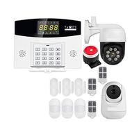 BGAZA Système d'alarme Tuya Smart 4G GSM Alarme antivol 433MHZ Lien de Zone Filaire sans Fil vers caméra IP capteur de Mouvement(W210 Alarm Kit 6)