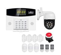 BGAZA Système d'alarme Tuya Smart 4G GSM Alarme antivol 433MHZ Lien de Zone Filaire sans Fil vers caméra IP capteur de Mouvement(W210 Alarm Kit 7)