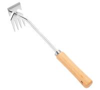 BGFUO Désherbeur, Appareil De Désherbage Préassemblé, Désherbeur De Jardin À 4 Dents en Acier Inoxydable avec Poignée en Bois, Outil De Jardin Manuel pour Cour Intérieure, Pelouse Et Potagers