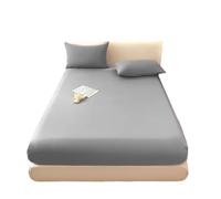 BGHYJKOL Protege Matelas Drap-Housse en Coton Lavé avec Taie d'oreiller, Bandes Élastiques, Housse De Matelas Antidérapante Et Réglable for Lit Double, King Size Queen(Color-08,Full)