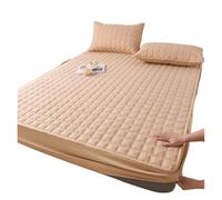 BGHYJKOL Protege Matelas Drap-Housse matelassé imperméable, Drap de lit Queen, Housse Matelas en Coton Brut, taie d'oreiller Non Incluse(Khaki,180x220x30cm)