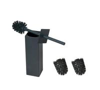 BGL Brosse de Toilette Noire en Acier Inoxydable Lourd, Brosse de Nettoyage carrée pour Salle de Bain (Noir)
