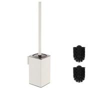 BGL Brosse WC blanche avec support mural - Support de brosse WC carré en acier inoxydable 304