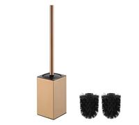 BGL Brosse WC Carrée en Rose Doré | Porte-brosse WC en Acier Inoxydable avec Support Hygiénique | Inoxydable et Élégant pour Salle de Bain et Hôtel
