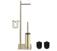 BGL Porte-Papier Toilette Debout avec Brosse WC dorée et Panier d'angle