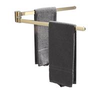 BGL Porte-Serviettes pivotant doré, Rangement Oganizer Gain de Place, Porte-Serviettes Mural, Double Barre de Serviette pivotante pour Salle de Bain