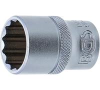 BGS 10639 | Douille pour ouze pans | 12,5 mm (1/2") | 19 mm | Équerre intérieure 12,5 mm (1/2"), acier au chrome vanadium, chromé, mat, avec moletage