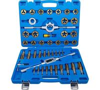 BGS 1899 | Jeu de tarauds | traitement au Tin | M6 - M24 | 45 pièces | 20 tarauds et 20 filières | Fer à taraud, support, adaptateur | Acier à outils (GCr15) | Mallette en plastique