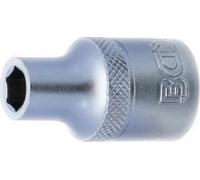 BGS 2908 | Douille pour clé, six pans | 12,5 mm (1/2") | 8 mm | Équerre intérieure 12,5 mm (1/2"), longueur 38,5 mm, acier au chrome vanadium, chromé, mat, avec moletage