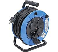 BGS 3375 | Enrouleur de câble | 25 m | 3 x 1,5 mm² | 4 prises de courant avec clapet de fermeture | IP 44 | 3500 W