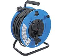 BGS 3378 | Enrouleur de câble | 50 m | 3 x 1,5 mm² | 4 prises de courant avec clapet de fermeture | IP 44 | 3500 W