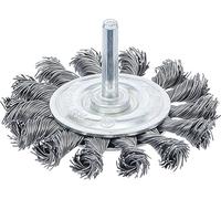 BGS 3982 | Brosse plate | arbre d'entraînement 6 mm | tressée | Ø 75 mm