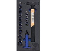 BGS 4041 | Insert de servante d'atelier 1/3 : Jeu de poinçons creux, marteau | 15 pièces