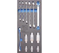 BGS 4048 | Insert de servante d'atelier 1/3 : Jeu de douilles de clé polygonale ouverte et clé spéciale | 10 mm (3/8") | 13 pièces