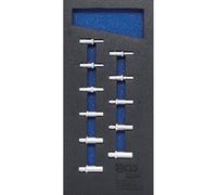 BGS 4059 | Insert de servante d'atelier 1/3 : Douilles pour clé, six pans | 6,3 mm (1/4") | 4-13 mm | longues | 11 pièces