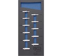 BGS 4121 | Insert de servante d'atelier 1/3 : Douilles pour clé, six pans | 6,3 mm (1/4") | en pouces | longues |11 pièces