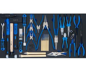 BGS-4793 Garniture pour servante d'atelier XL : jeu de marteaux, pinces et burins 28 pcs.