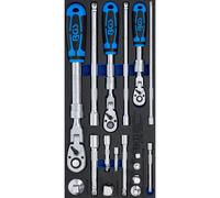 BGS 4798 Jeu de clés à cliquet télescopiques pour coffret d'atelier, 17 pièces
