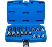 BGS 5172 | Jeu de douilles à embout | Entraînement carré intérieur 6,3 mm (1/4") / 12,5 mm (1/2") | Denture multiple intérieure (pour XZN) | 18 pcs.